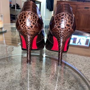 Christian Louboutin Brown Studded Pumps